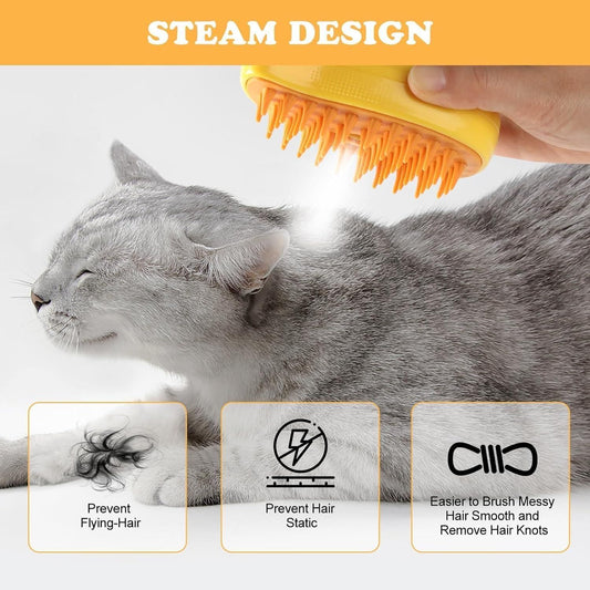 3-in-1  Steaming Pet Hairbrush