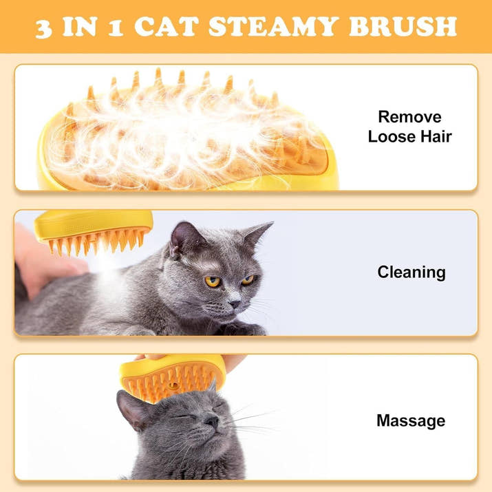 3-in-1  Steaming Pet Hairbrush